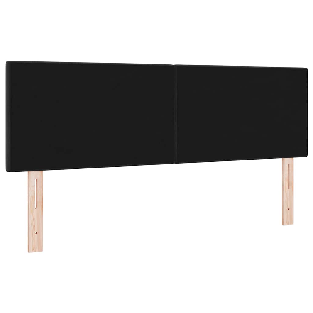 LED sengegavl med LED-lysstrimler Sort 144 cm Fløjl