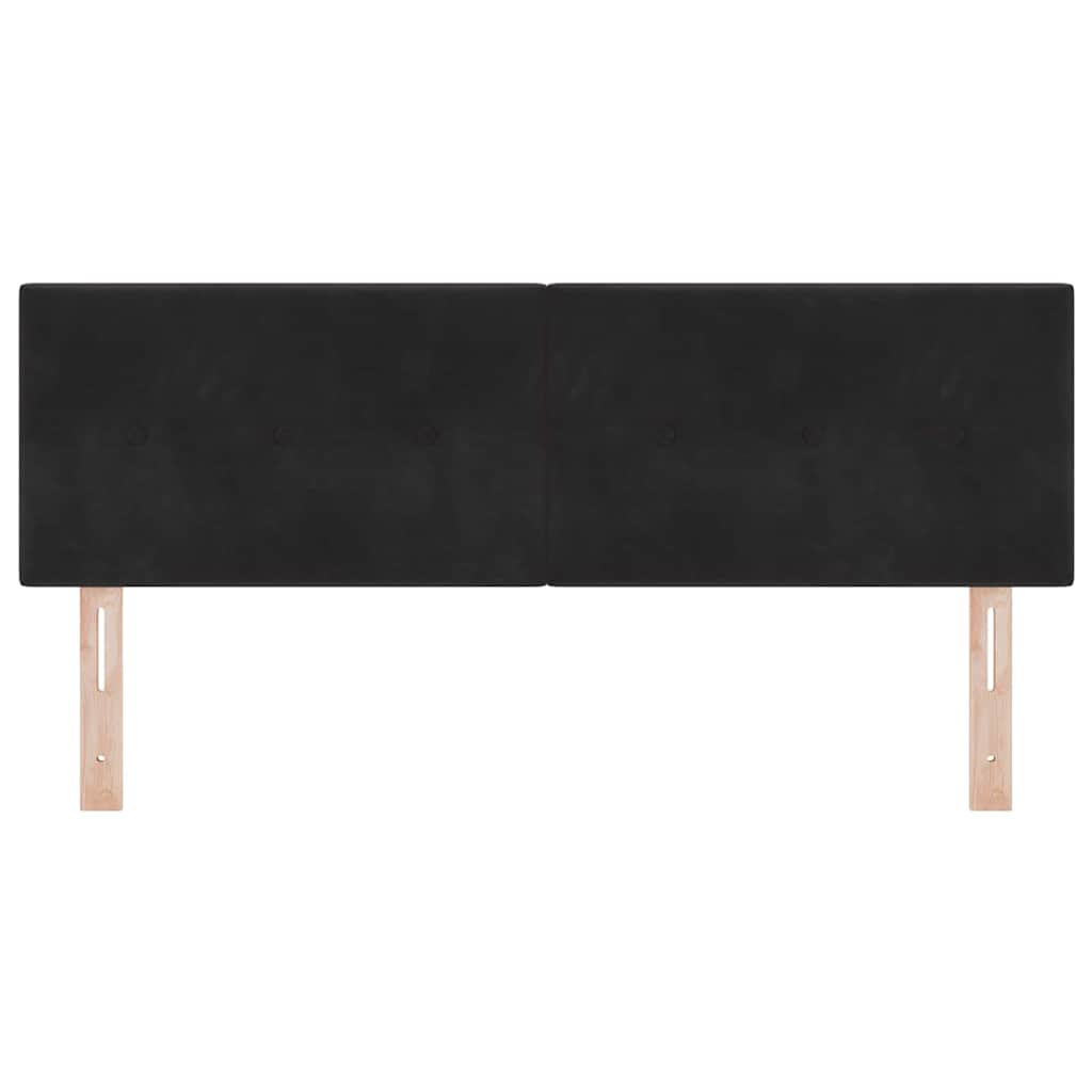 LED sengegavl med LED-lysstrimler Sort 144 cm Fløjl