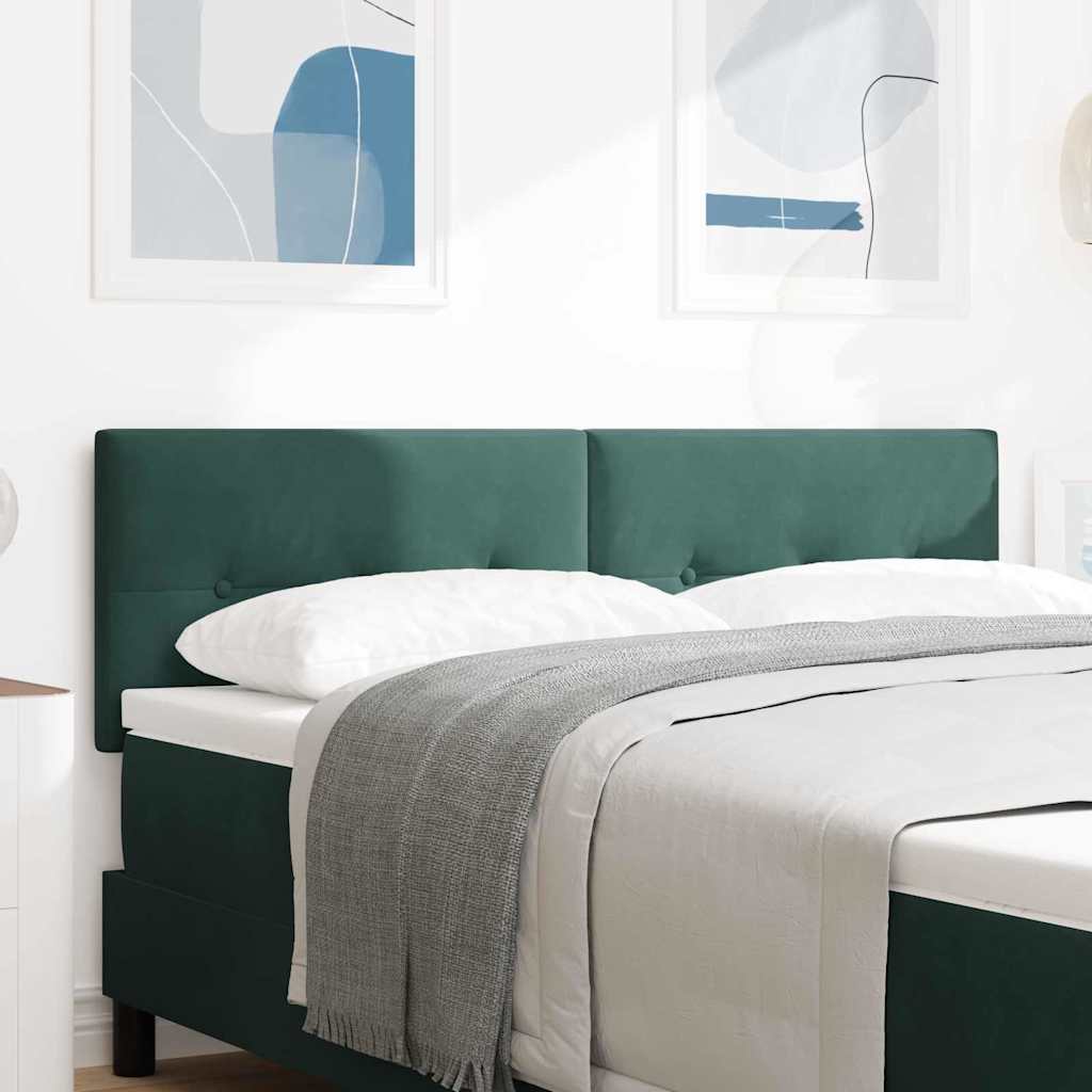 LED sengegavl med LED-lysstrimler Grøn 144 cm Fløjl