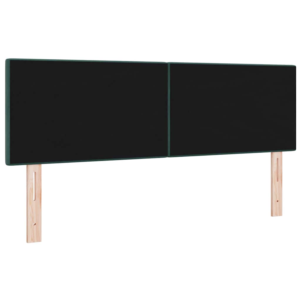 LED sengegavl med LED-lysstrimler Grøn 144 cm Fløjl