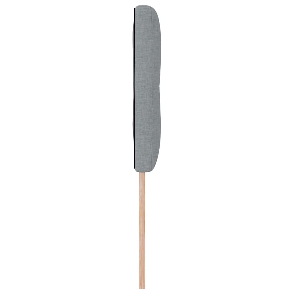 LED sengegavl med LED-lysstrimler Lysegrå 160 cm Stof