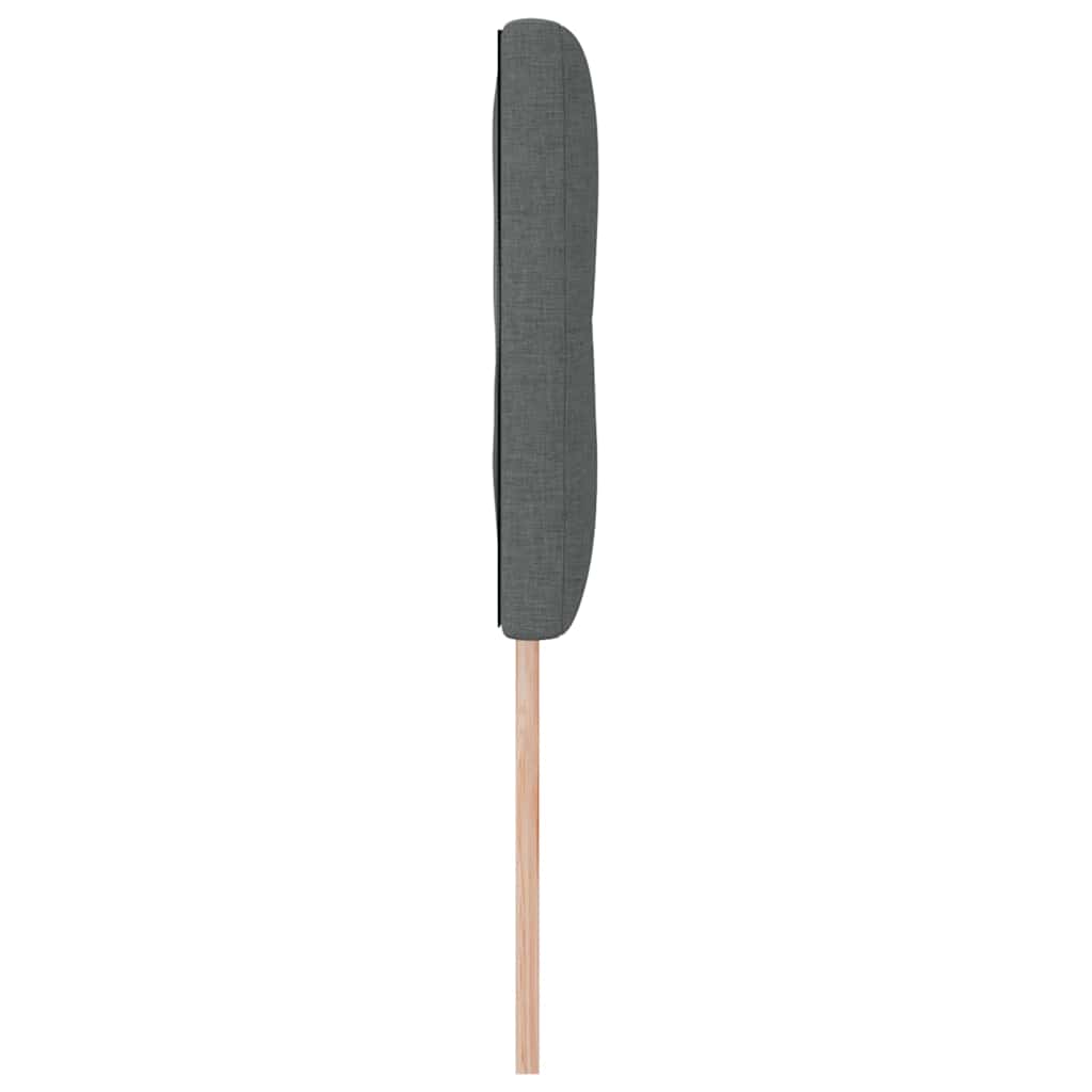 LED sengegavl med LED-lysstrimler Mørkegrå 160 cm Stof
