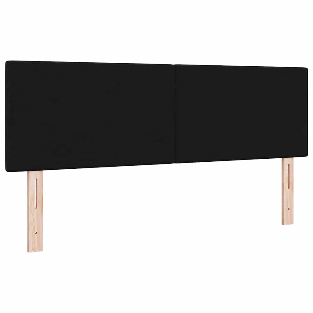 LED sengegavl med LED-lysstrimler Sort 160 cm Stof