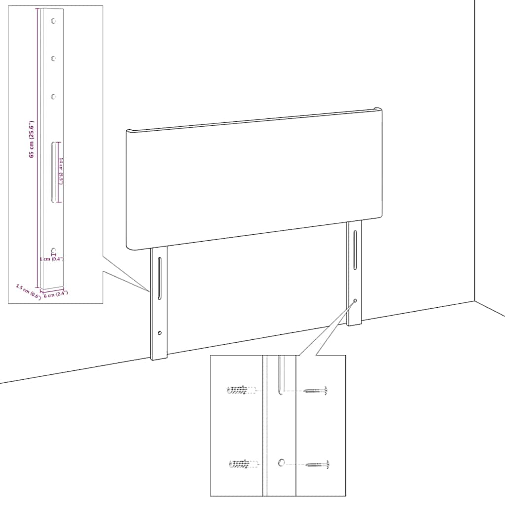 LED sengegavl med LED-lysstrimler Sort 160 cm Stof