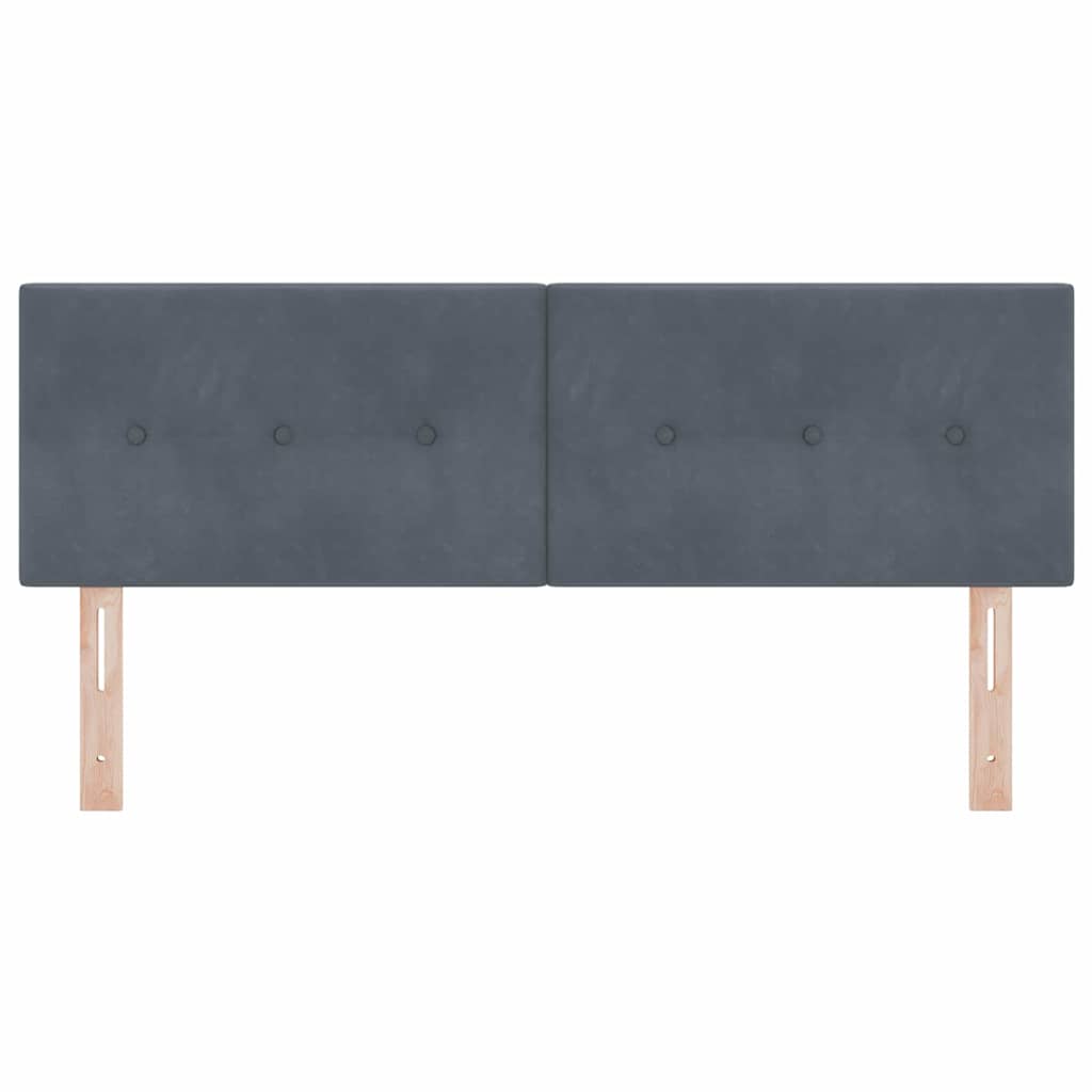 LED sengegavl med LED-lysstrimler Grå 160 cm Fløjl