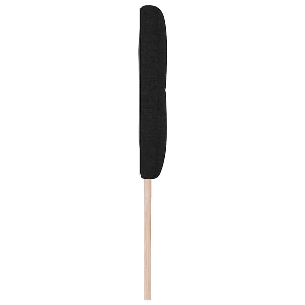 LED sengegavl med LED-lysstrimler Sort 180 cm Stof