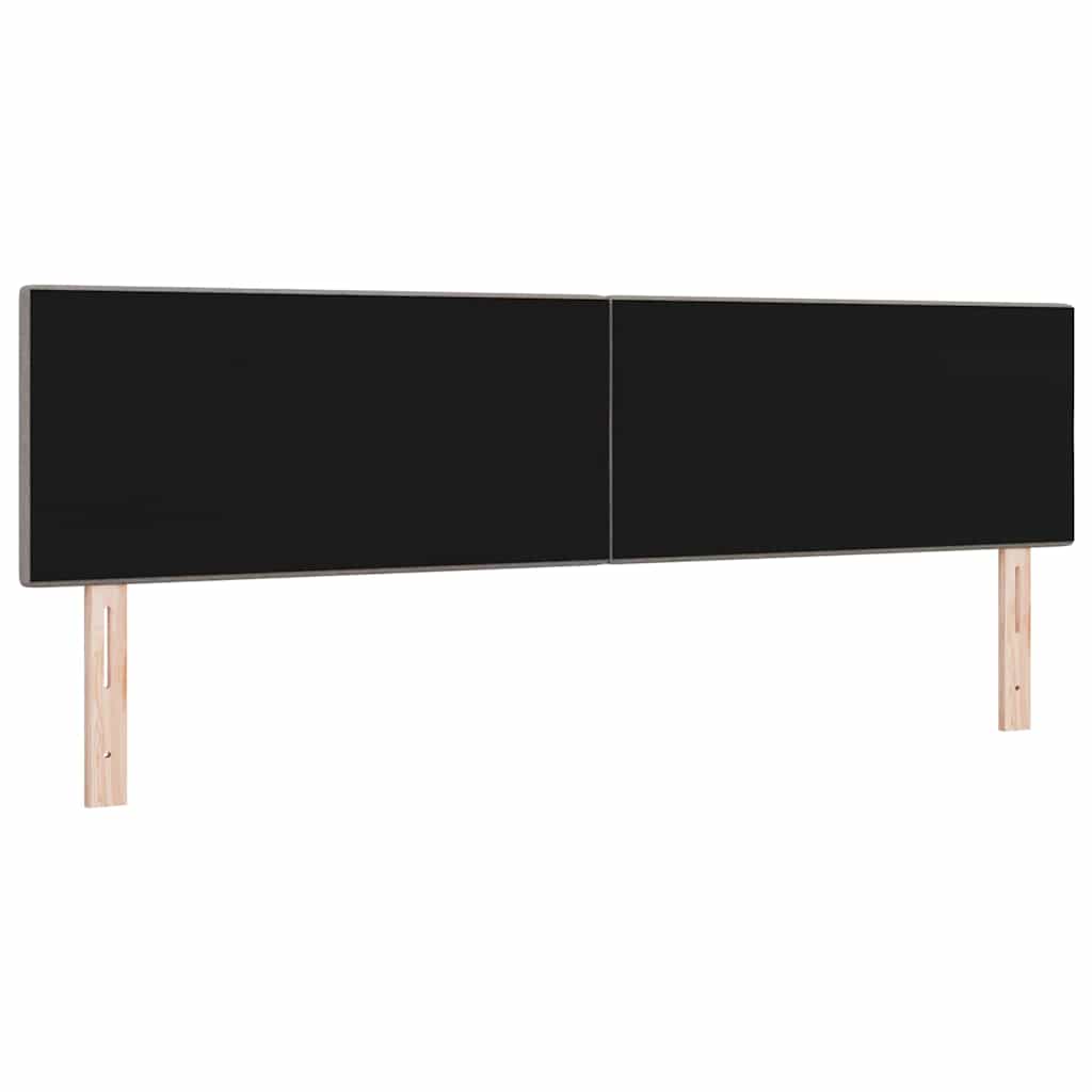 LED sengegavl Gråbrun Stof
