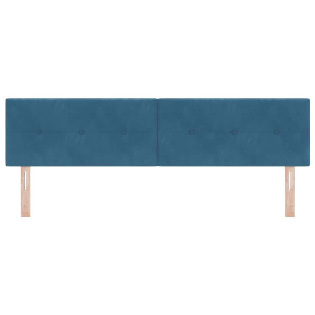 LED sengegavl med LED-lysstrimler Blå 180 cm Fløjl