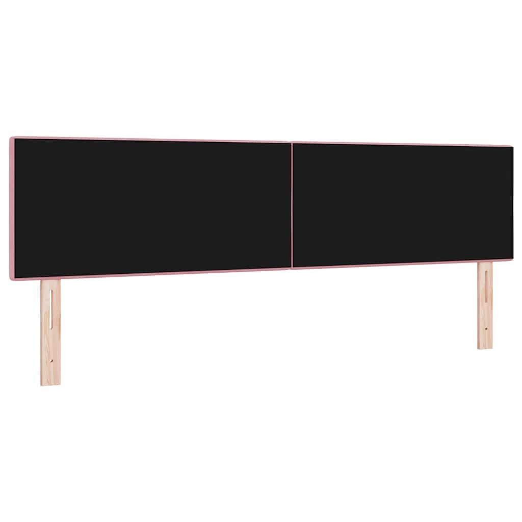 LED sengegavl med LED-lysstrimler Lyserød 180 cm Fløjl