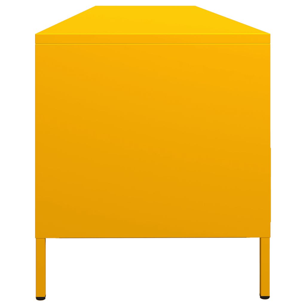 tv-bord 202x39x43,5 cm koldvalset stål sennepsgul