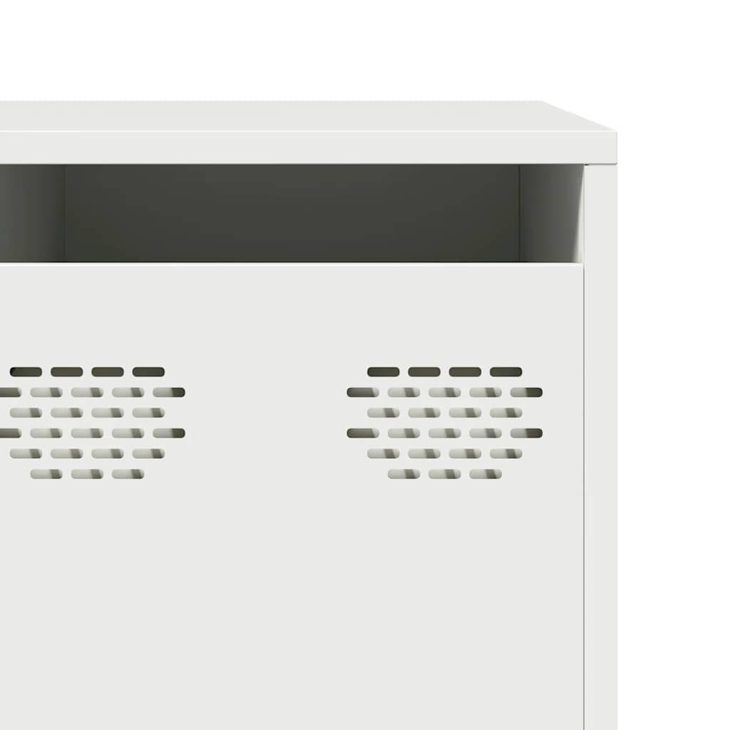 tv-bord 202x39x43,5 cm koldvalset stål hvid