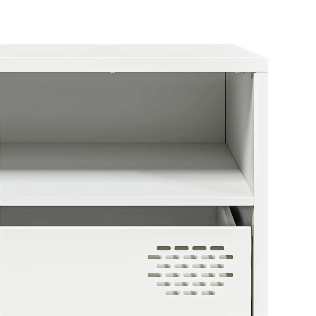 tv-bord 202x39x43,5 cm koldvalset stål hvid