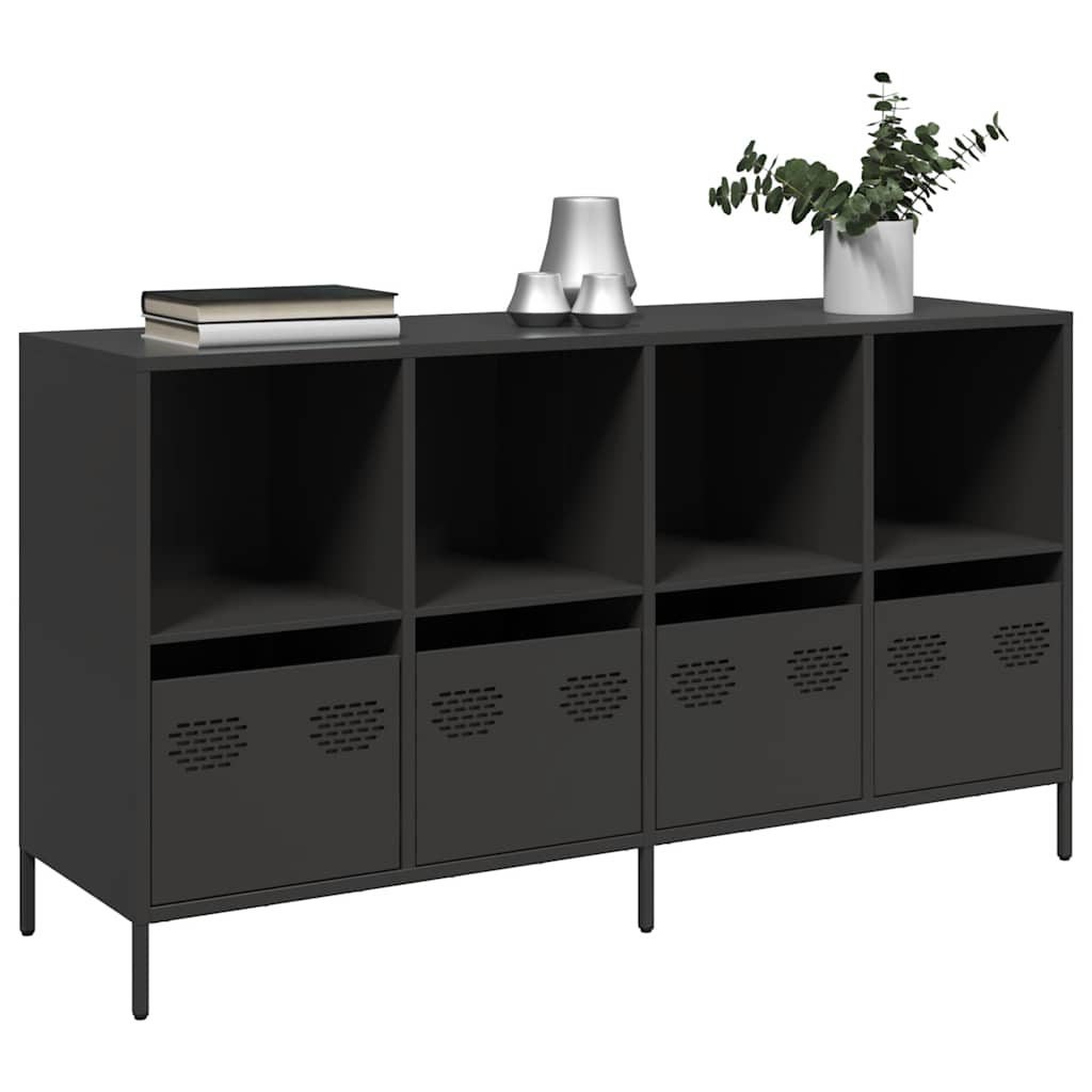 skænk 135x39x73,5 cm koldvalset stål sort