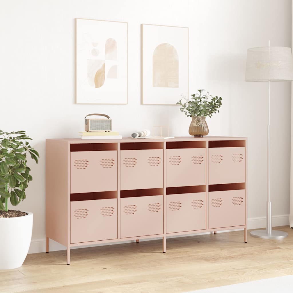 skab 135x39x73,5 cm koldvalset stål lyserød