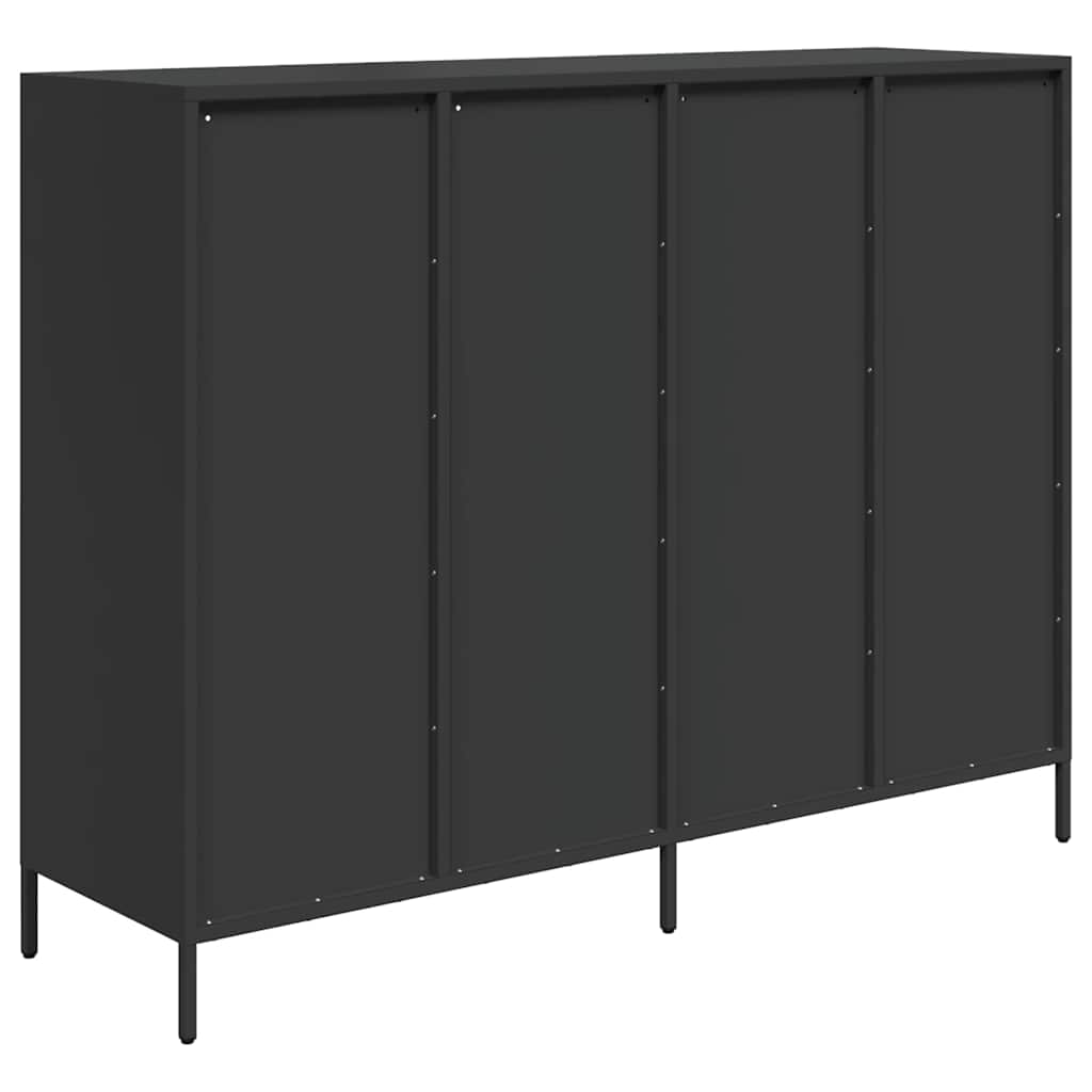 skænk 135x39x103,5 cm koldvalset stål sort