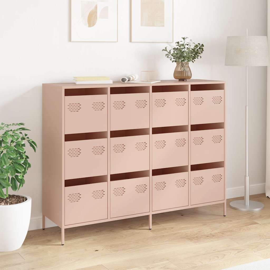 skab 135x39x103,5 cm koldvalset stål lyserød