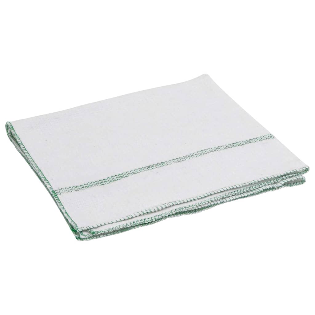 rengøringsklude 5 stk. 50x60 cm hvid med grønne striber