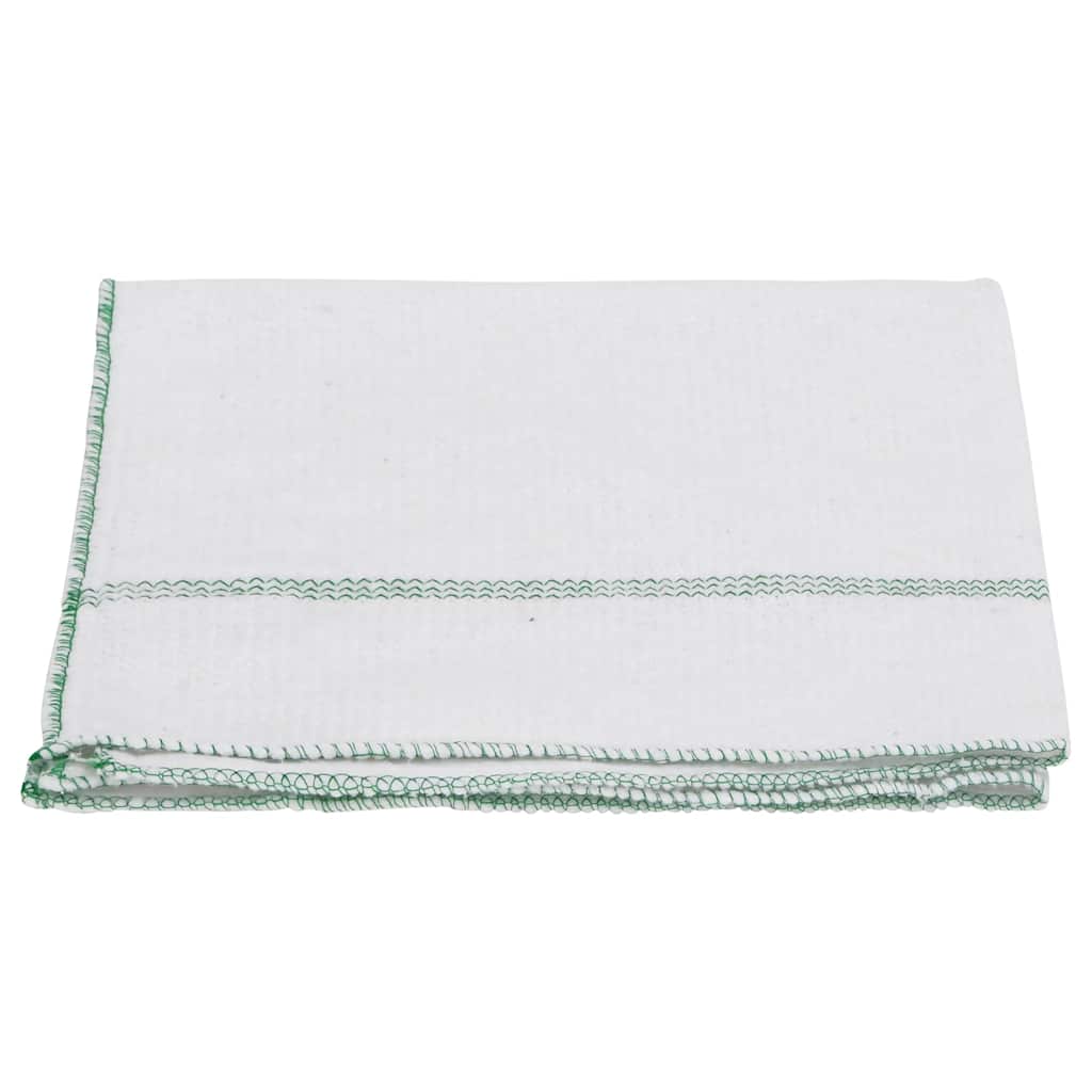 rengøringsklude 5 stk. 50x60 cm hvid med grønne striber