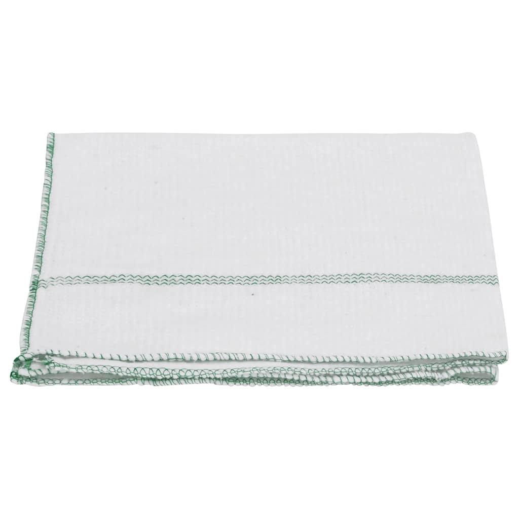 rengøringsklude 50 stk. 50x60 cm hvid med grønne striber