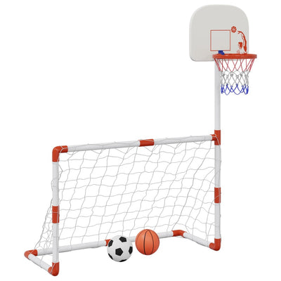 fodbold- og basketballsæt til børn 98x50x70 cm med bolde