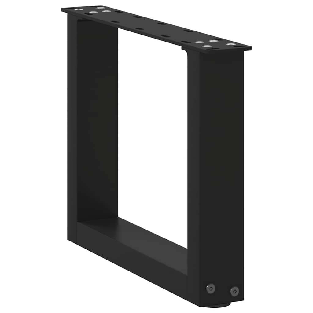 sofabordsben U-formet 2 stk. sort 30x(30-31) cm stål