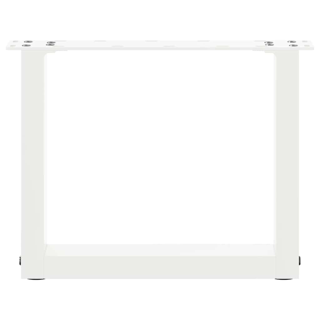 sofabordsben U-formet 2 stk. hvid 30x(30-31) cm stål
