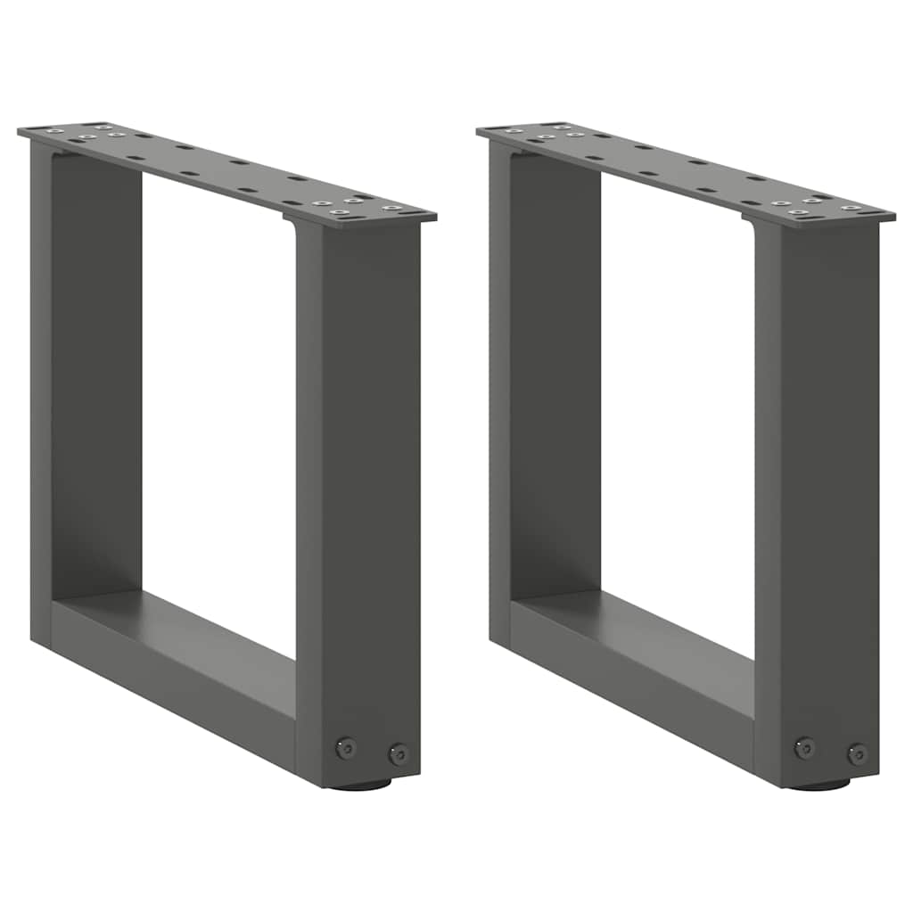 sofabordsben U-formet 2 stk. antracit 30x(30-31) cm stål