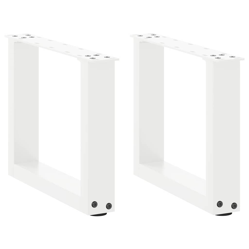 sofabordsben U-formet 2 stk. hvid 40x(30-31) cm stål