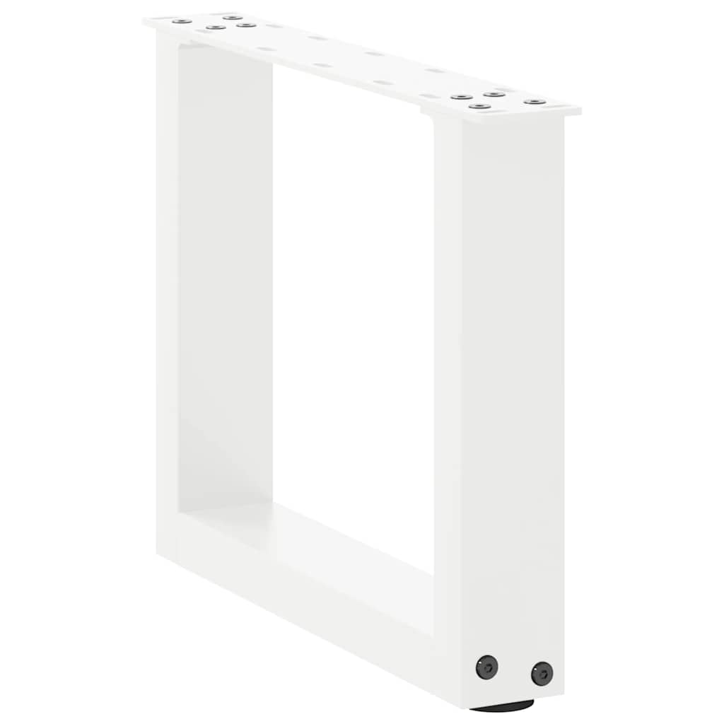 sofabordsben U-formet 2 stk. hvid 40x(30-31) cm stål