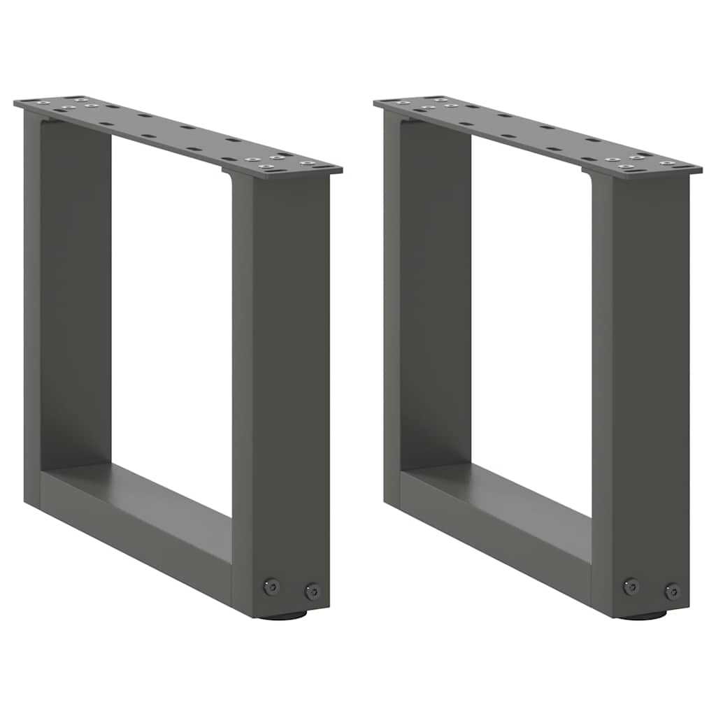 sofabordsben U-formet 2 stk. antracit 40x(30-31) cm stål