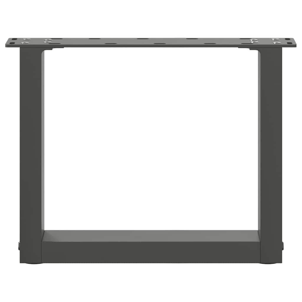 sofabordsben U-formet 2 stk. antracit 40x(30-31) cm stål