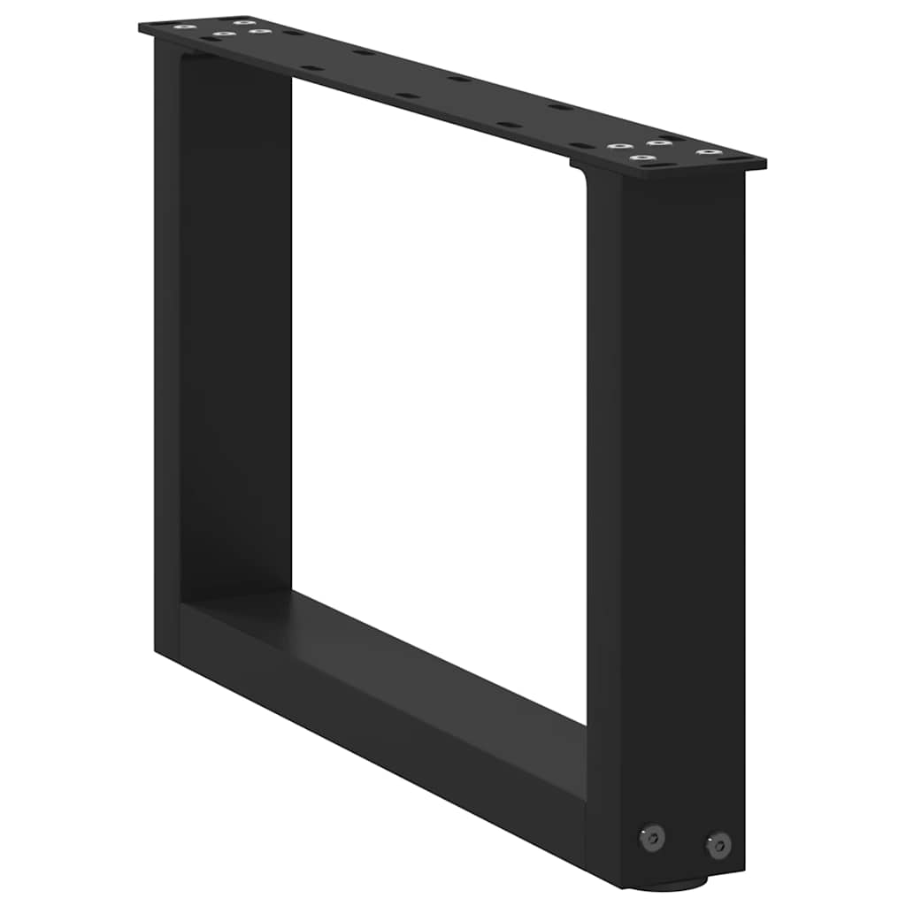 sofabordsben U-formet 2 stk. sort 50x(30-31) cm stål