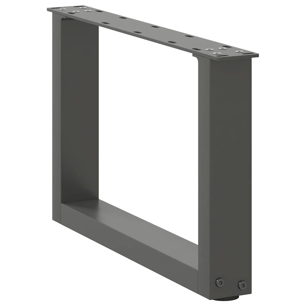 sofabordsben U-formet 2 stk. antracit 50x(30-31) cm stål