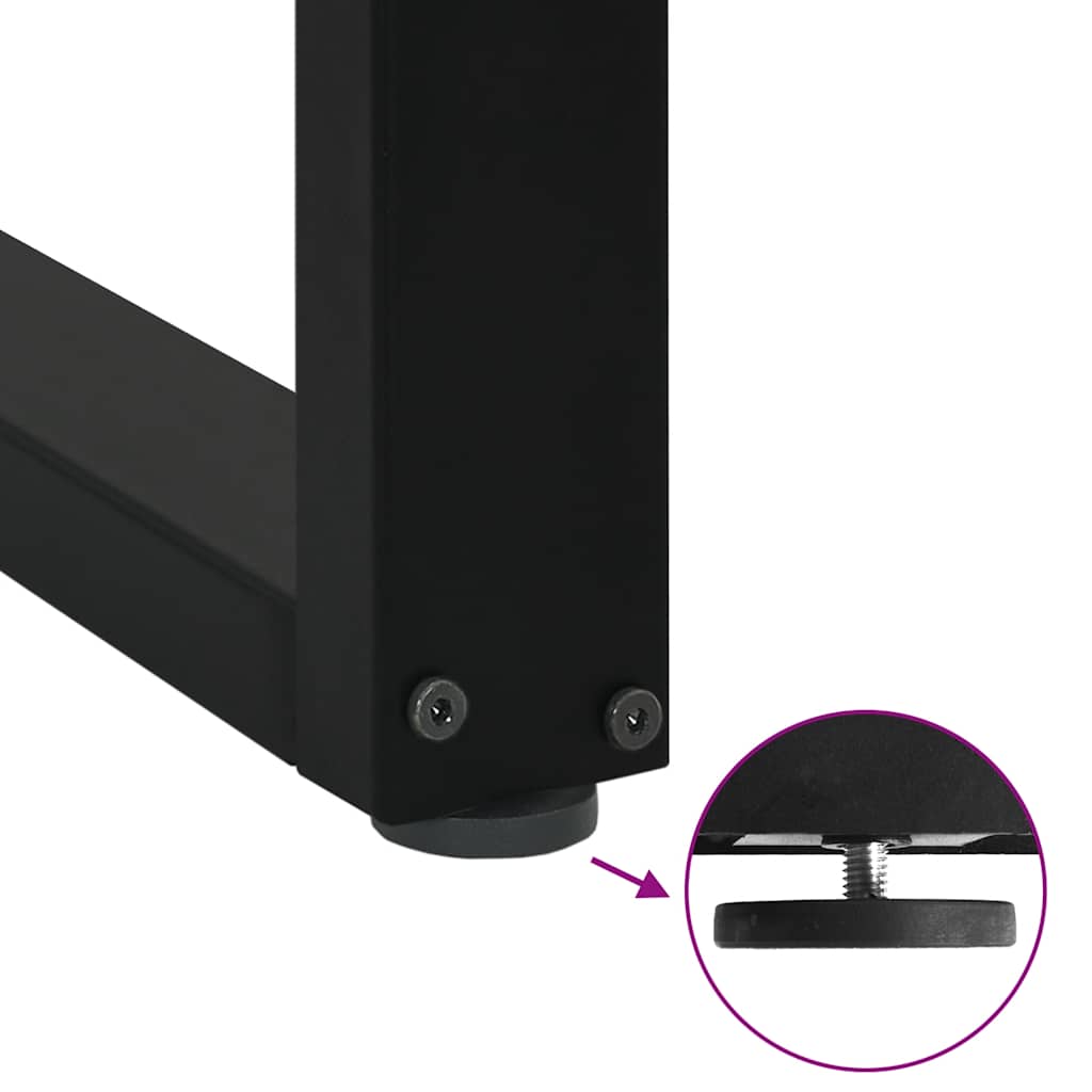 sofabordsben U-formet 2 stk. sort 60 x (30-31) cm stål
