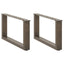 sofabordsben U-formet 2 stk. naturstål 60x(30-31) cm stål
