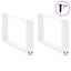 sofabordsben U-formet 2 stk. hvid 70x(30-31) cm stål