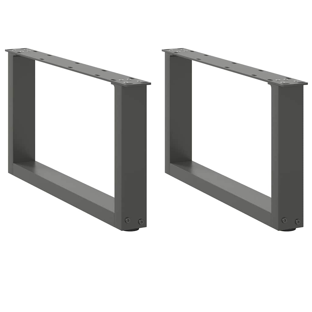 sofabordsben U-formet 2 stk. antracit 70x(30-31) cm stål