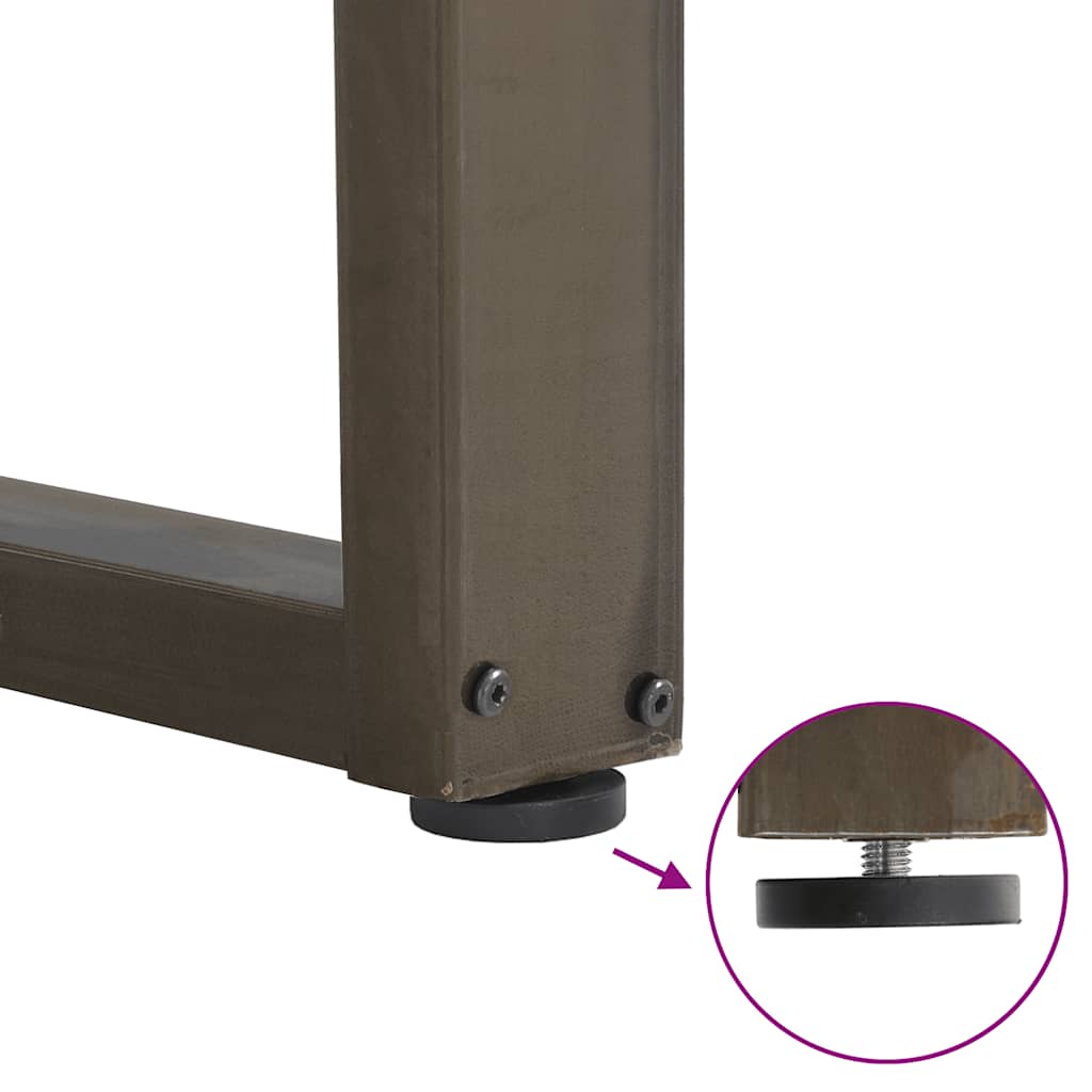 sofabordsben U-formet 2 stk. naturstål 70x(30-31) cm stål