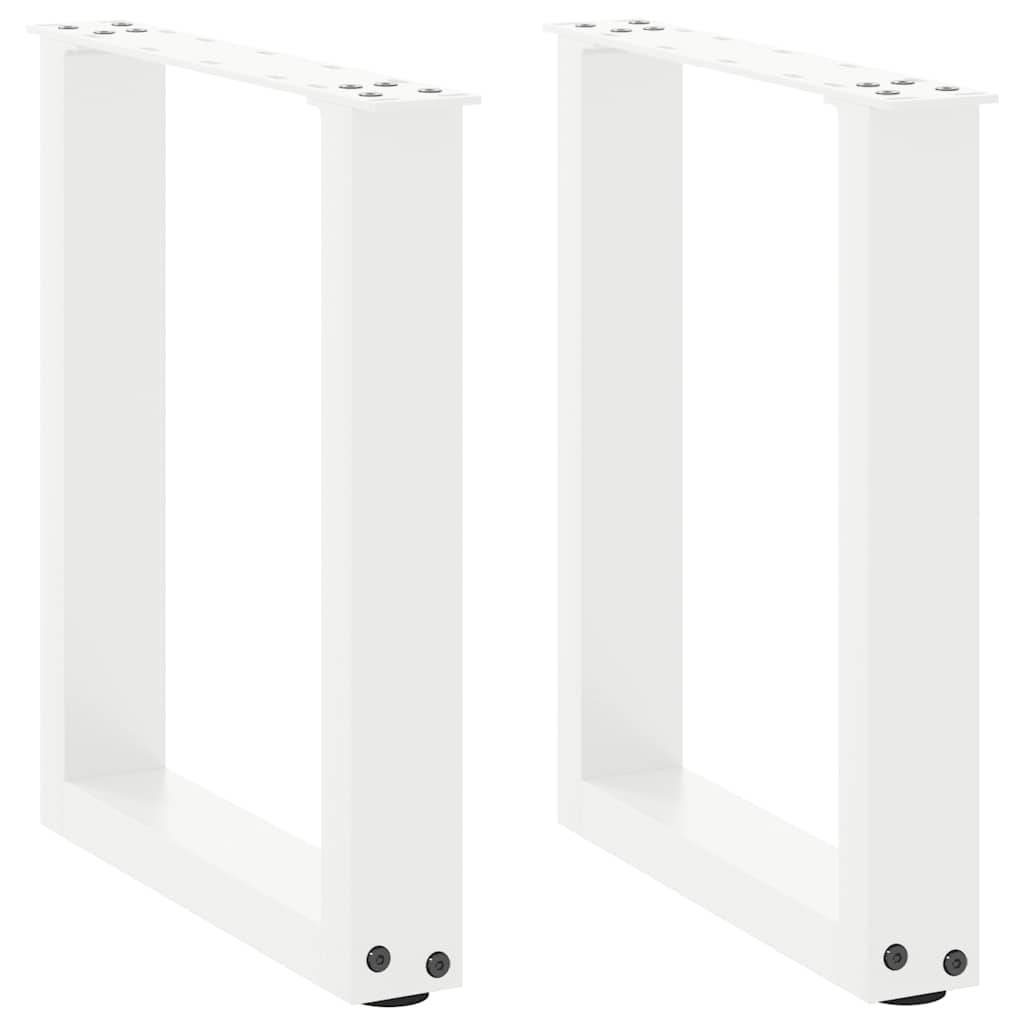 sofabordsben U-formet 2 stk. hvid 28 x (42-43) cm stål