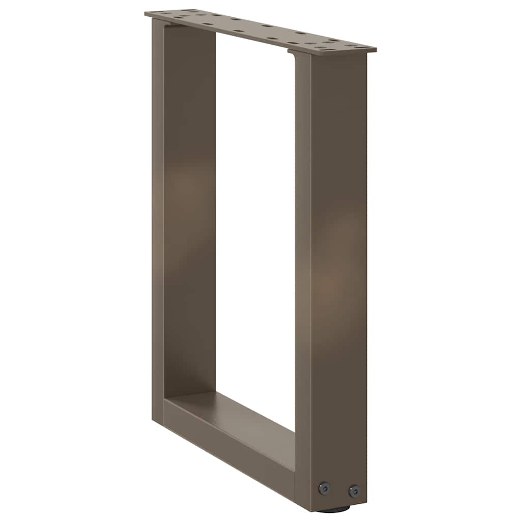 sofabordsben U-formet 2 stk. naturstål 38 x (42-43) cm stål