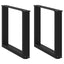 sofabordsben U-formet 2 stk. sort 50x(42-43) cm stål