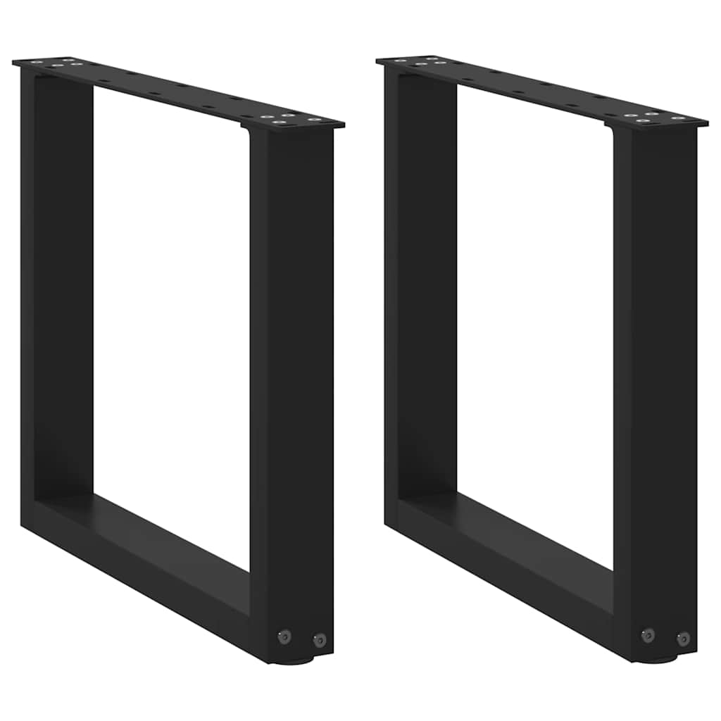 sofabordsben U-formet 2 stk. sort 50x(42-43) cm stål