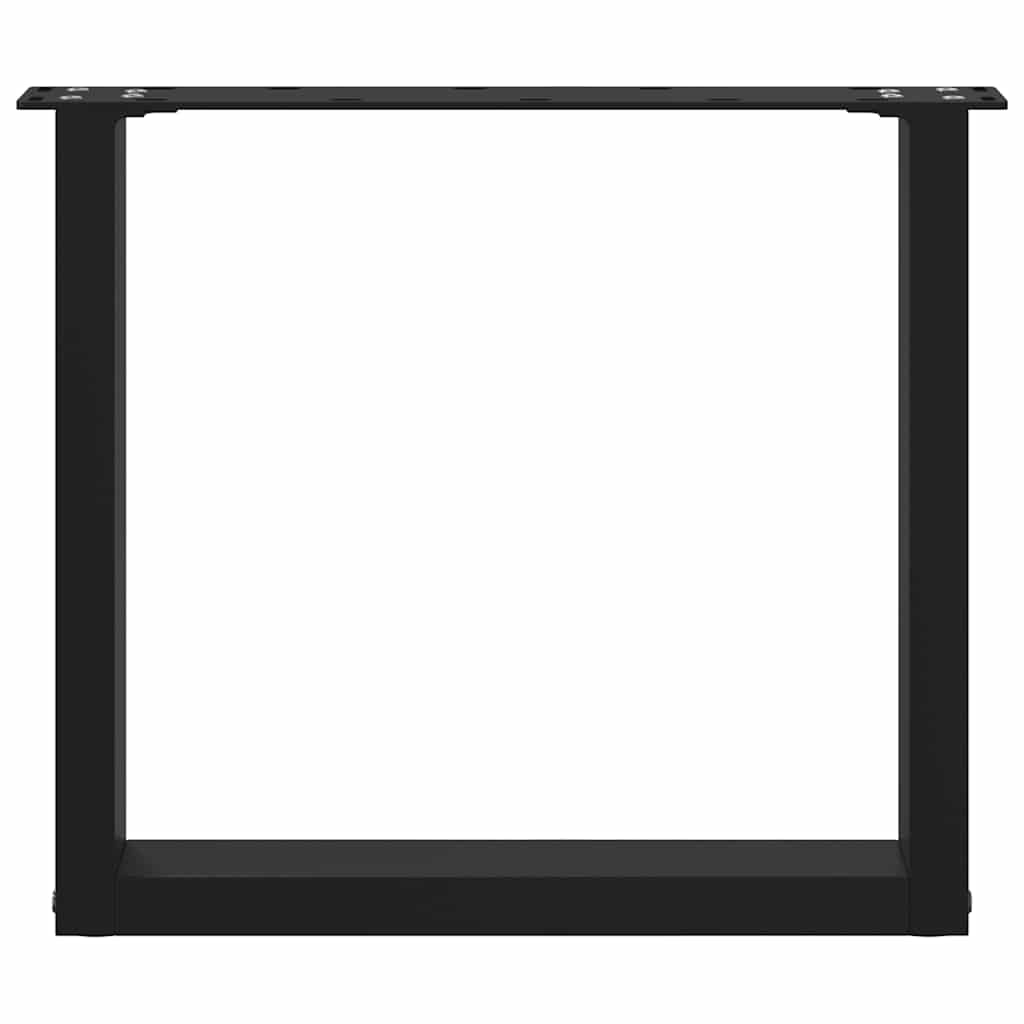 sofabordsben U-formet 2 stk. sort 50x(42-43) cm stål