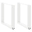 sofabordsben U-formet 2 stk. hvid 50x(42-43) cm stål