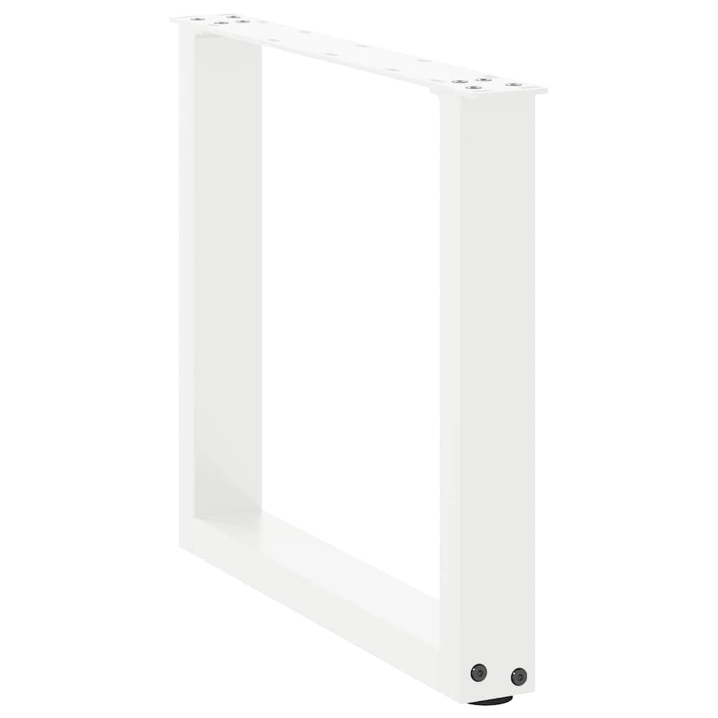 sofabordsben U-formet 2 stk. hvid 50x(42-43) cm stål