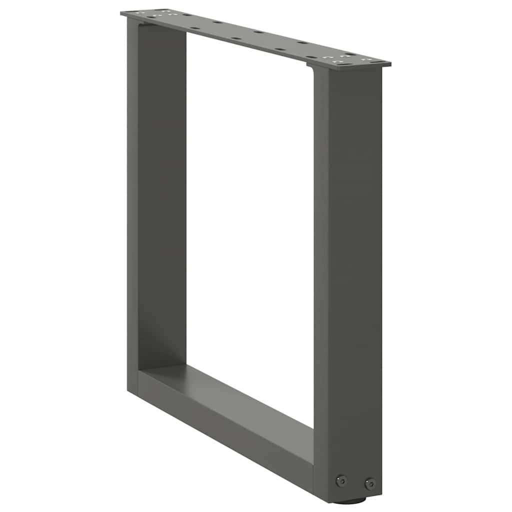 sofabordsben U-formet 2 stk. antracit 50x(42-43) cm stål