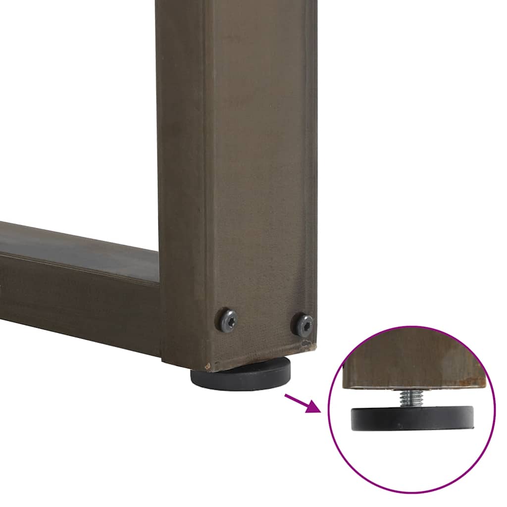 sofabordsben U-formet 2 stk. naturstål 50x(42-43) cm stål