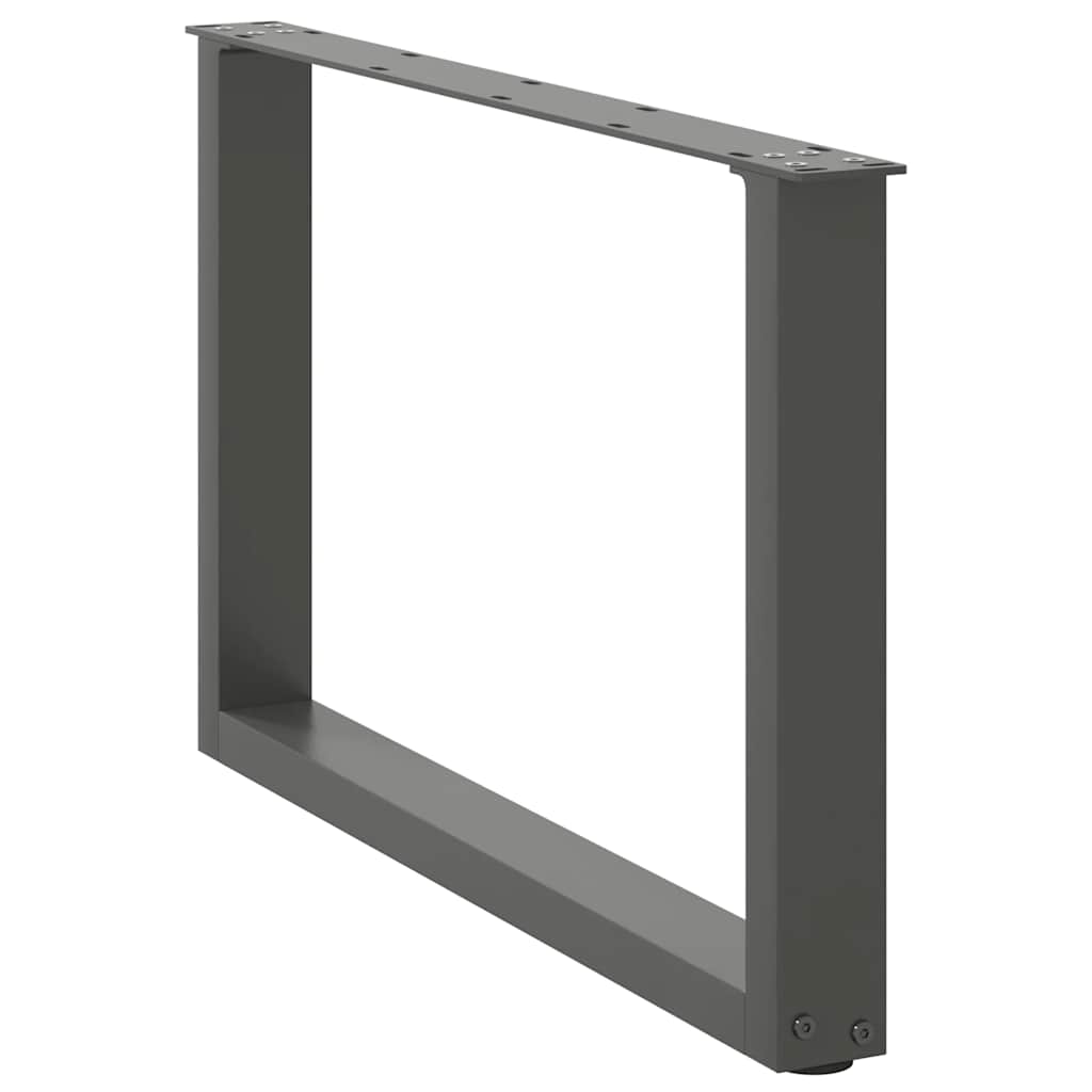 sofabordsben U-formet 2 stk. antracit 60x(42-43) cm stål