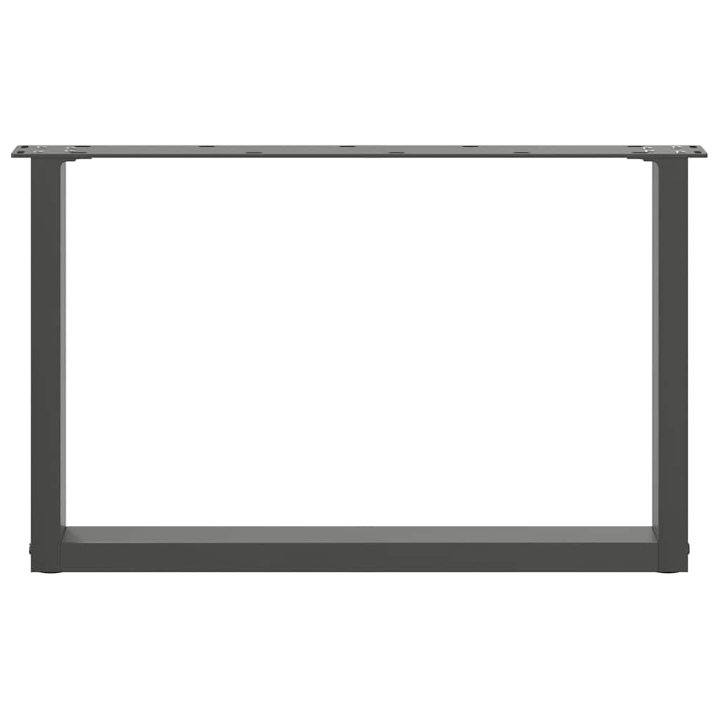 sofabordsben U-formet 2 stk. antracit 60x(42-43) cm stål