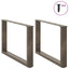 sofabordsben U-formet 2 stk. naturstål 60 x (42-43) cm stål